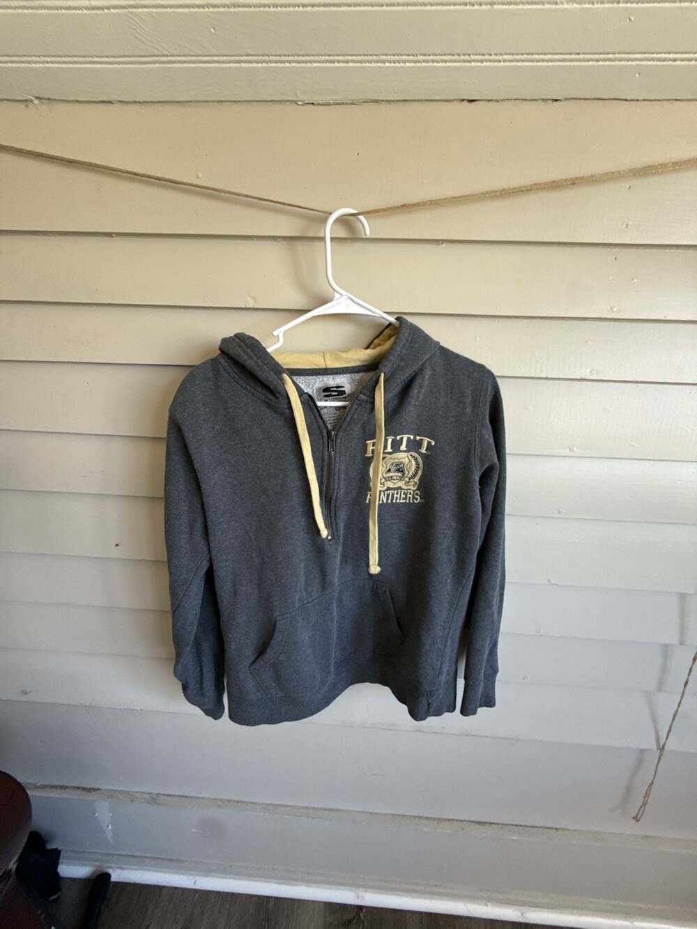 Stadium Athletics Pitt Panthers Gray 1/2 Zip Hoodie Sweatshirt Women's Medium